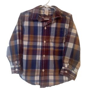 Janie & Jack Plaid Button Down Long Sleeved 3T
